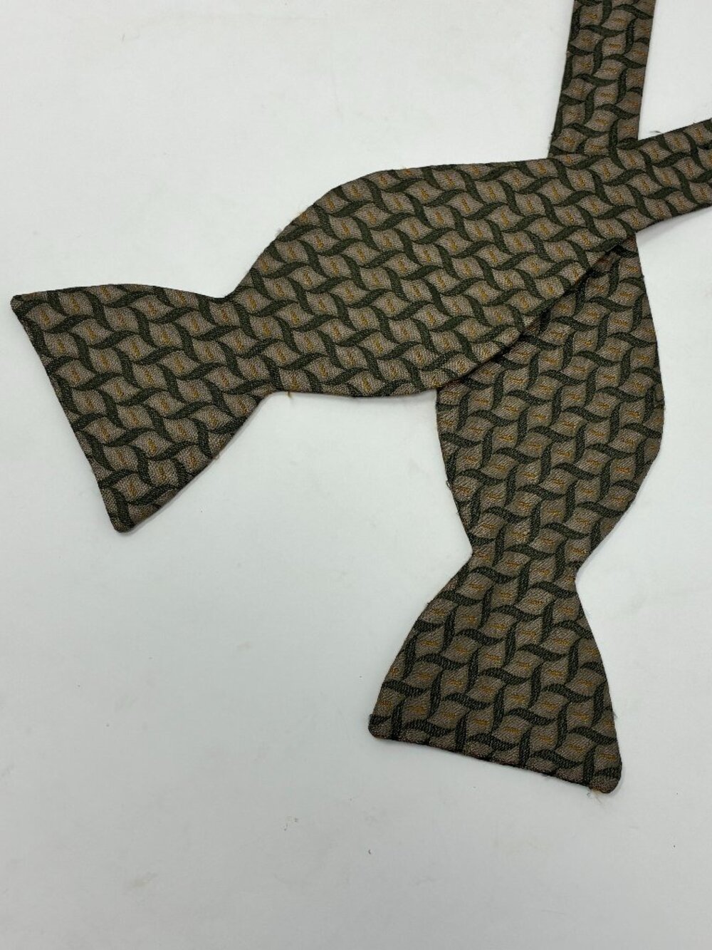 Vintage Carrot & Gibbs pure silk self-tie bow tie, handmade in Boulder, Colorado
